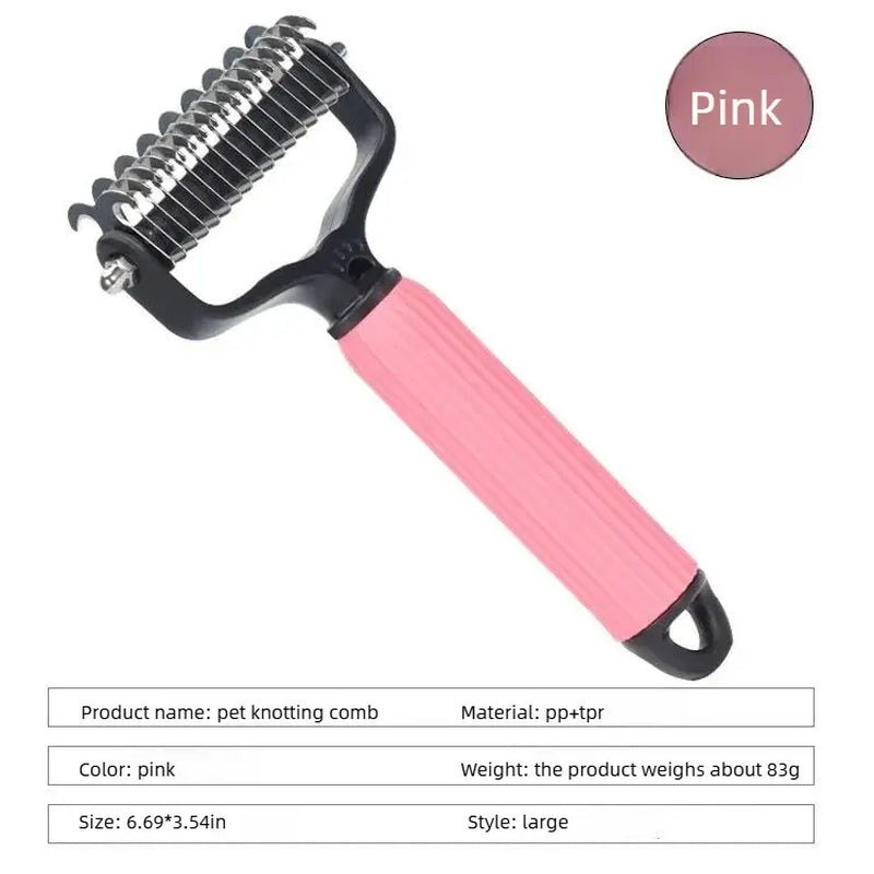 Transform Your Dog's Grooming Routine with Our Professional Double-Sided Stainless Steel Detangling Comb - The Ultimate Tool for Shedding and Matted Hair Management!