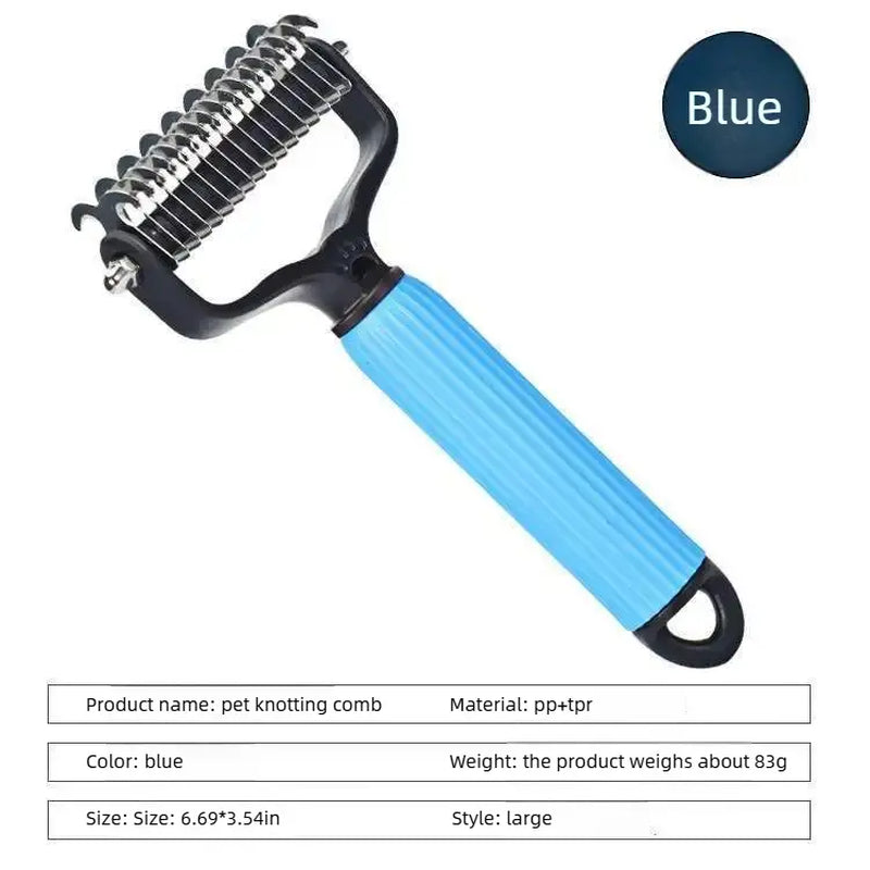 Transform Your Dog's Grooming Routine with Our Professional Double-Sided Stainless Steel Detangling Comb - The Ultimate Tool for Shedding and Matted Hair Management!