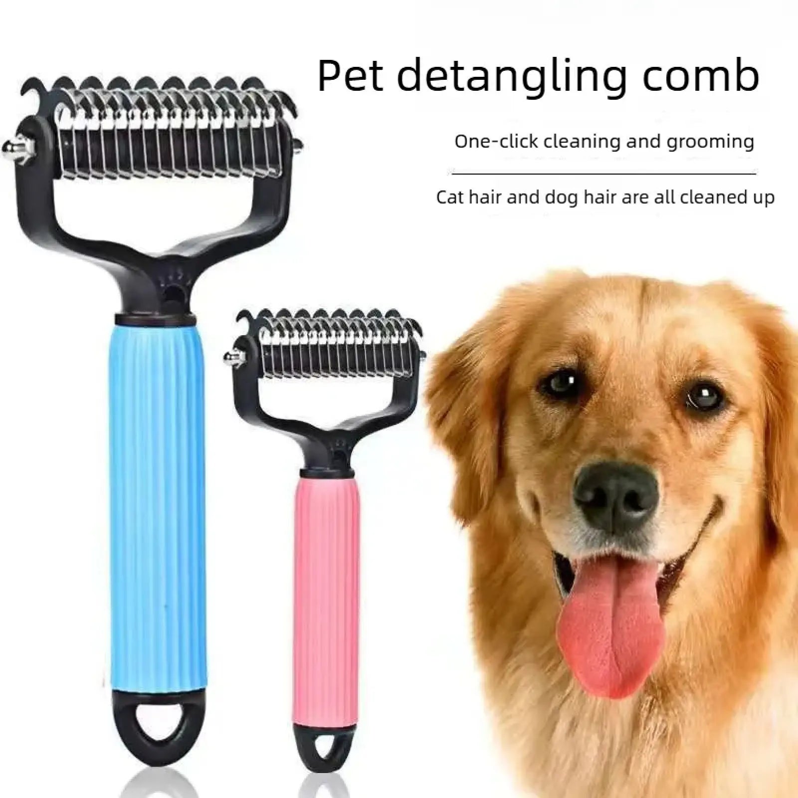 Transform Your Dog's Grooming Routine with Our Professional Double-Sided Stainless Steel Detangling Comb - The Ultimate Tool for Shedding and Matted Hair Management!