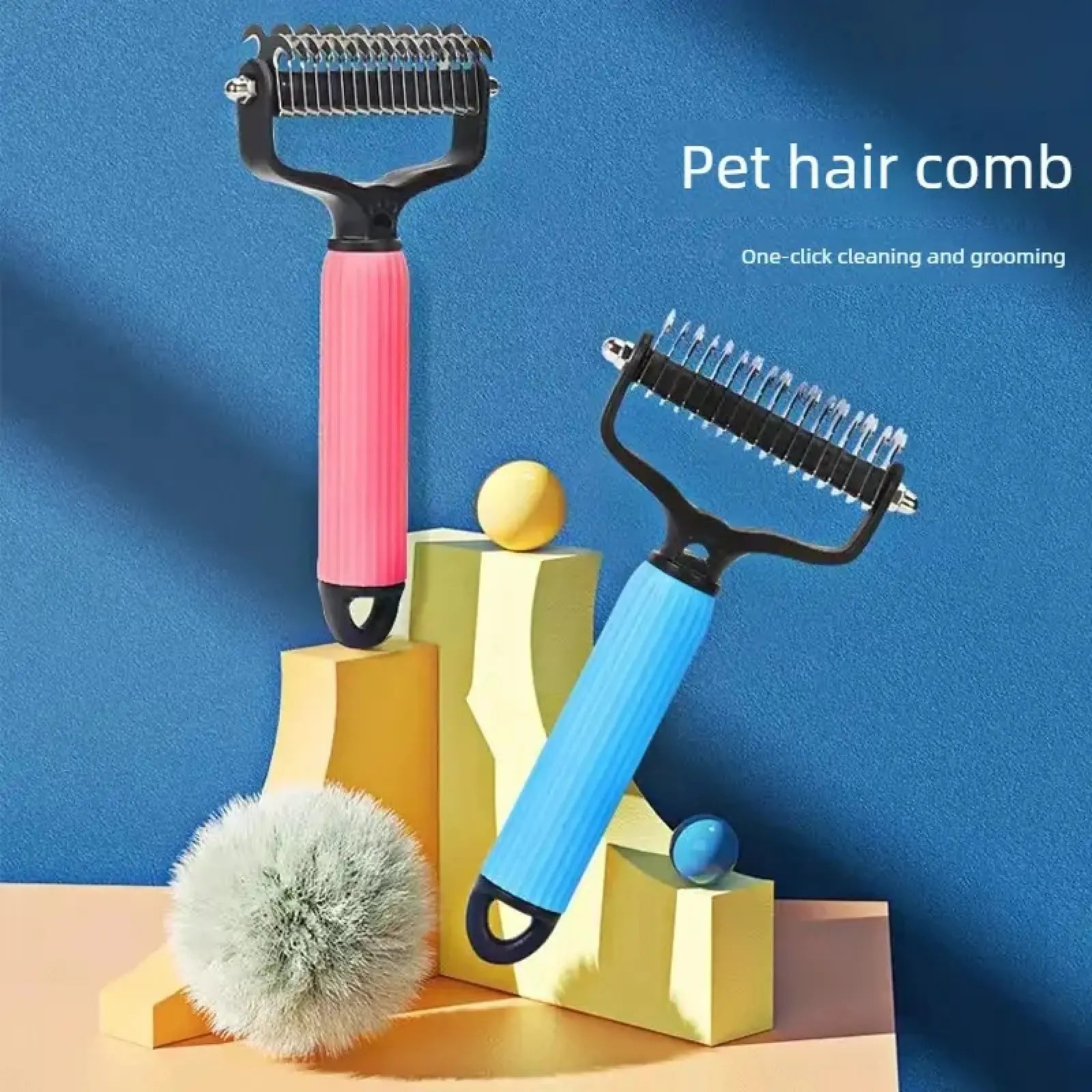 Transform Your Dog's Grooming Routine with Our Professional Double-Sided Stainless Steel Detangling Comb - The Ultimate Tool for Shedding and Matted Hair Management!